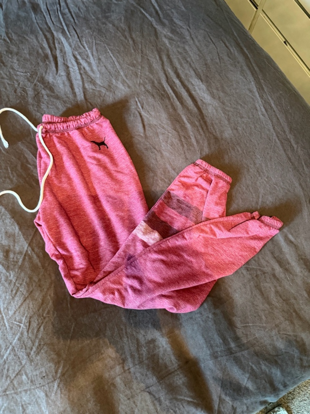 PINK Victoria's Secret Heathered Pink Cropped Jogger Sweatpants